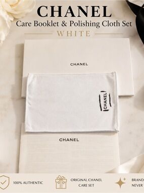 Chanel Care Booklet & Polishing Cloth Set White